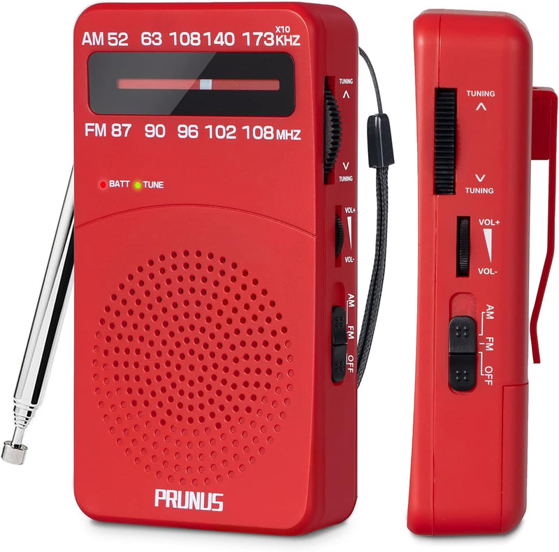 PRUNUS J-166 AM FM UKW Radio Batteriebetrieben, Transistorradio Weltempfänger Radio mit grossartiger