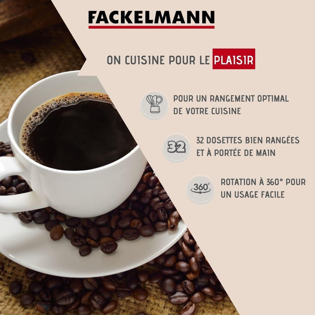 Fackelmann 42163 Tassimo Kapselhalter, Tassimo Padhalter, Drehbarer Kaffeekapselhalter, verchromter