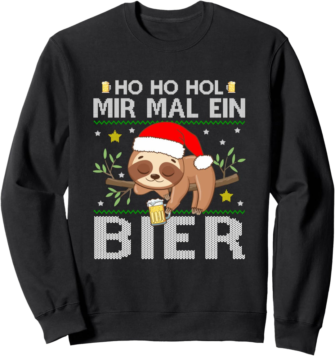 Ho Ho Hol Mir Mal Ein Bier Faultier Bier Weihnachten Sweatshirt