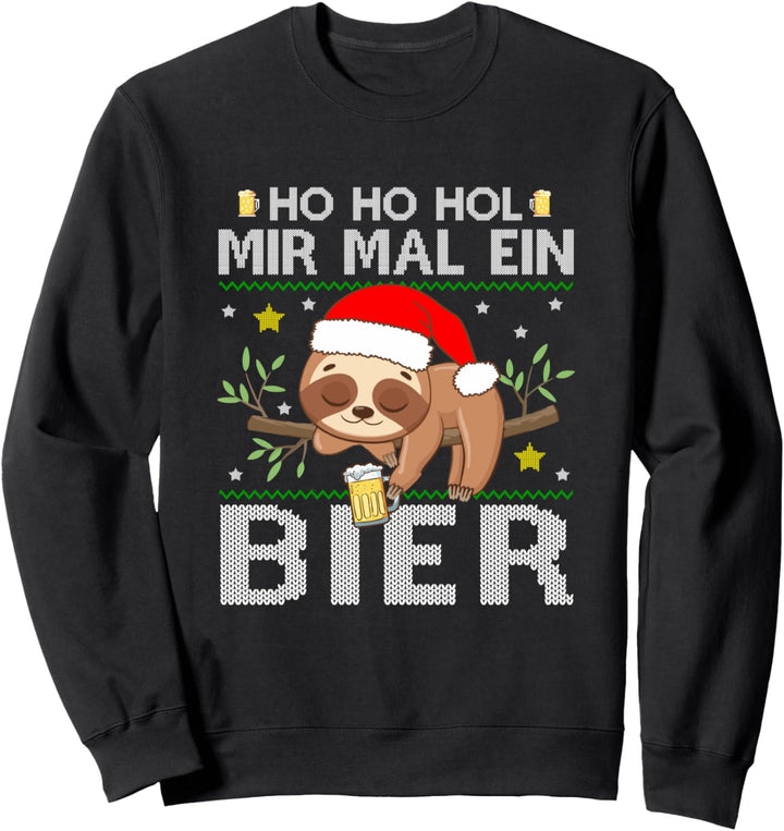 Ho Ho Hol Mir Mal Ein Bier Faultier Bier Weihnachten Sweatshirt