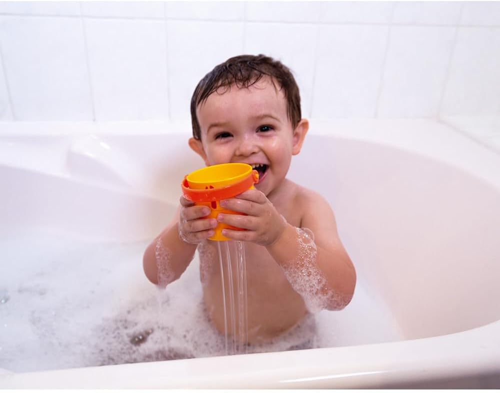 Janod - 5 Spieleimer für die Badewanne - Baby- und Kleinkindspielzeug - Handhabung und Geschicklichk