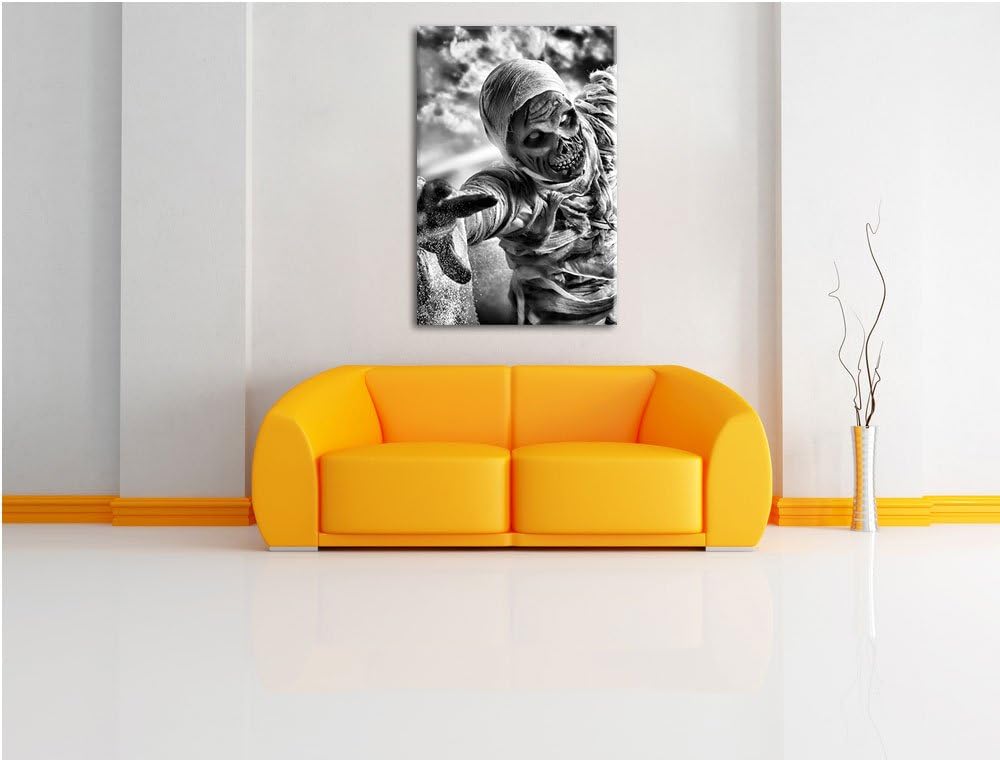 Pixxprint Mumie greift an als Leinwandbild/Grösse: 100x70 cm/Wandbild/Kunstdruck/fertig bespannt, 10