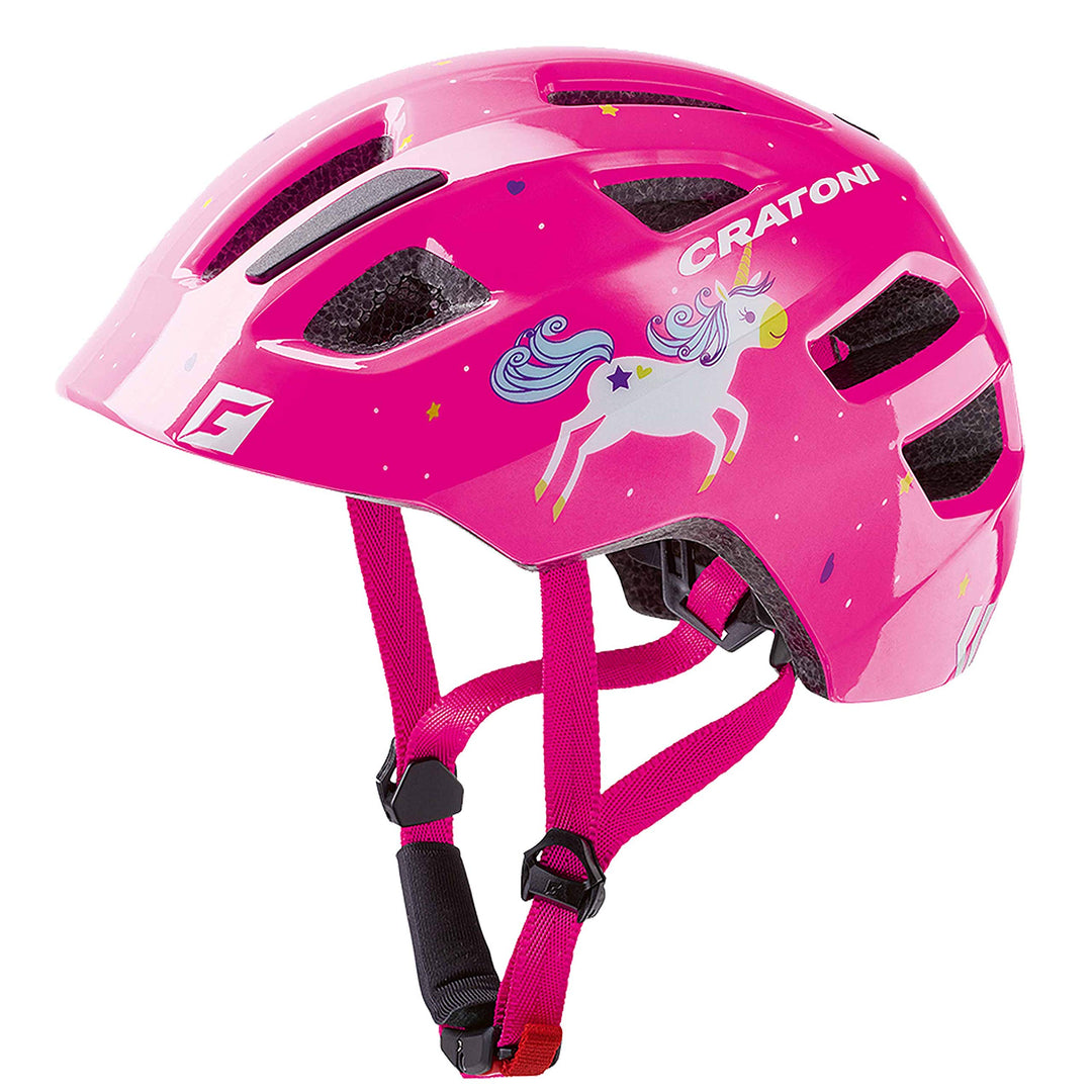 Cratoni Unisex Jugend Maxster Fahrradhelm, Einhorn/Pink Glanz, XS/S