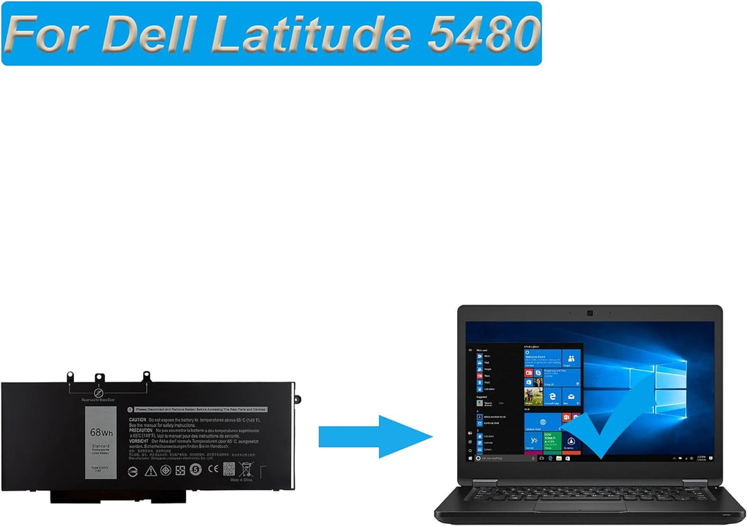 E-yiiviil Ersatzakku GJKNX GD1JP Kompatibel mit Dell Latitude 5480 5580 5490 5590 E5280 E5480 Batter
