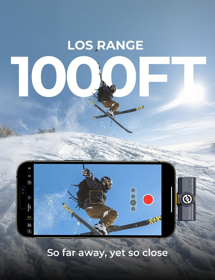 Hollyland Lark M2 Wireless Lavalier Mikrofon für iPhone Lightning MFi-Zertifiziert, 48kHz/24 bit Hi-