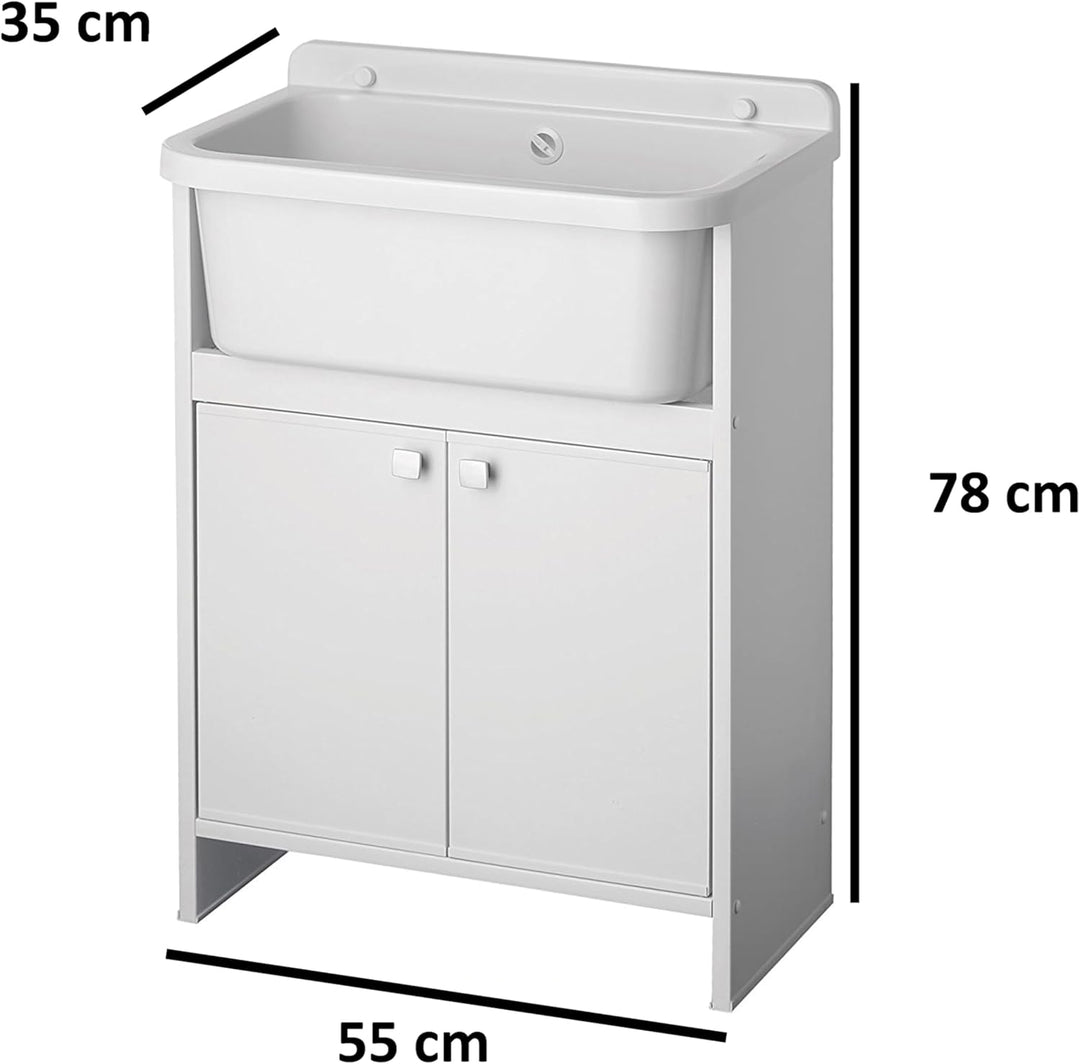 Negrari 5001PKC Spülbecken, Weiss, 55 x 35 cm