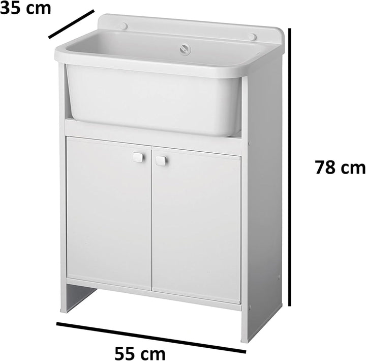 Negrari 5001PKC Spülbecken, Weiss, 55 x 35 cm