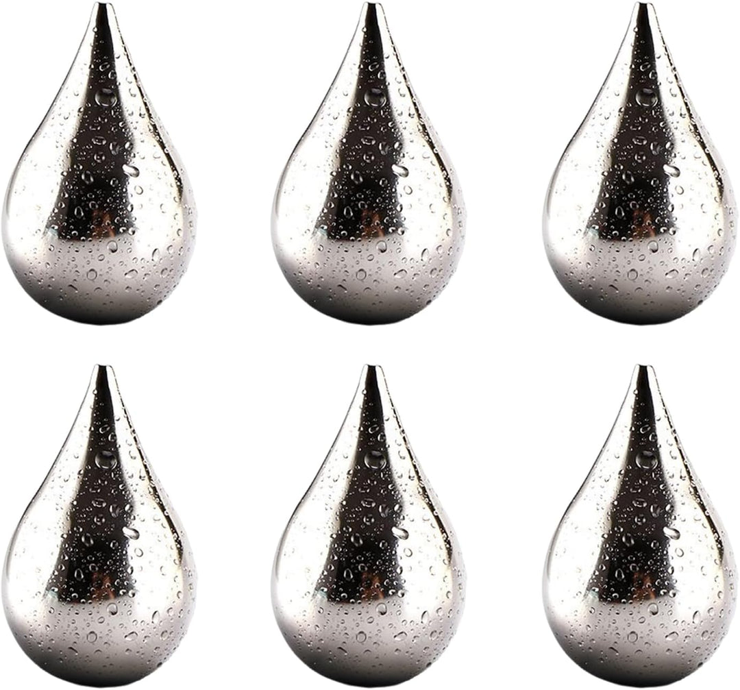 Stahl Block,6 Stück Wiederverwendbare Tropfenform | Getränkekühler Kühlsteine würfel Kugeln | für Ei