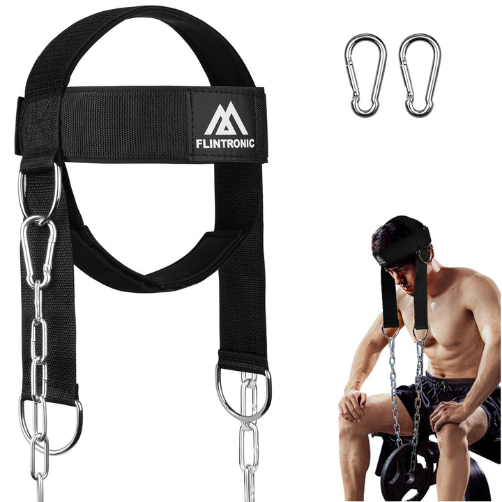 Flintronic Nackentrainer, Gewichtheben Kette Geschirr, Neck Harness für Kraftsport Nackenstrecker fü