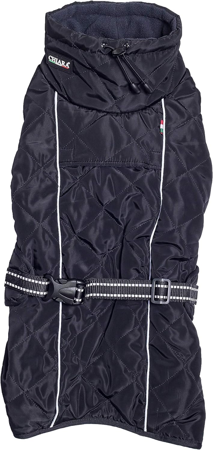 CHIARA Nelson Mantel mit Geschirr CHJ-Y1815BL-XL- Wintermantel, Übergangsjacke, Weste (Grösse: XL, h