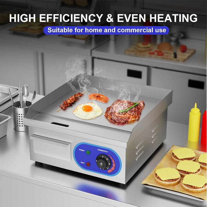 TAIMIKO Elektrischer Grill, Edelstahl, Tischgrill, professionell, 220 – 240 V, 1500 W, Grillplatte a