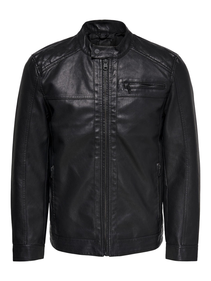 ONLY & SONS Herren Onsal Pu Noos OTW Jacke S Schwarz, S Schwarz