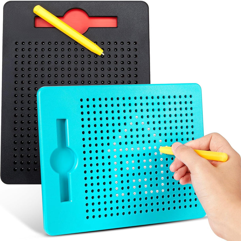Faccito 2 Stück Kleine Magnetische Zeichenbretter Magnet Stahlkugel Zeichenbrett mit Stift Magnetisc