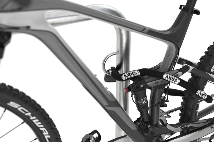 Fahrradanlehnbügel Trust 11, 3er Pack, zum Aufdübeln | 750mm | mit Ringösen | Fahrradständer für 2 F