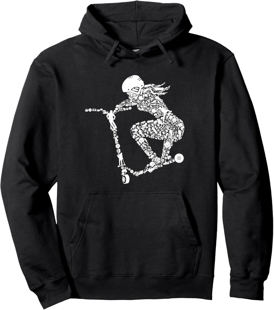 Scooter Roller Stunt Mädchen Kinder Pullover Hoodie