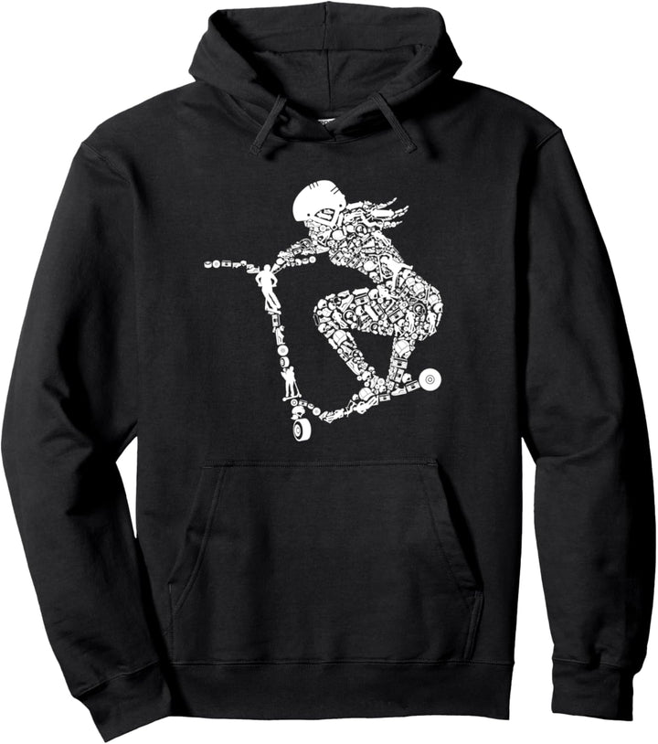 Scooter Roller Stunt Mädchen Kinder Pullover Hoodie