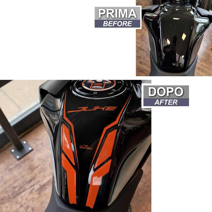 Resin Bike Aufkleber für Motorrad Kompatibel mit KTM Duke 125 200 250 390 2021-2022 Silber. Tankabde