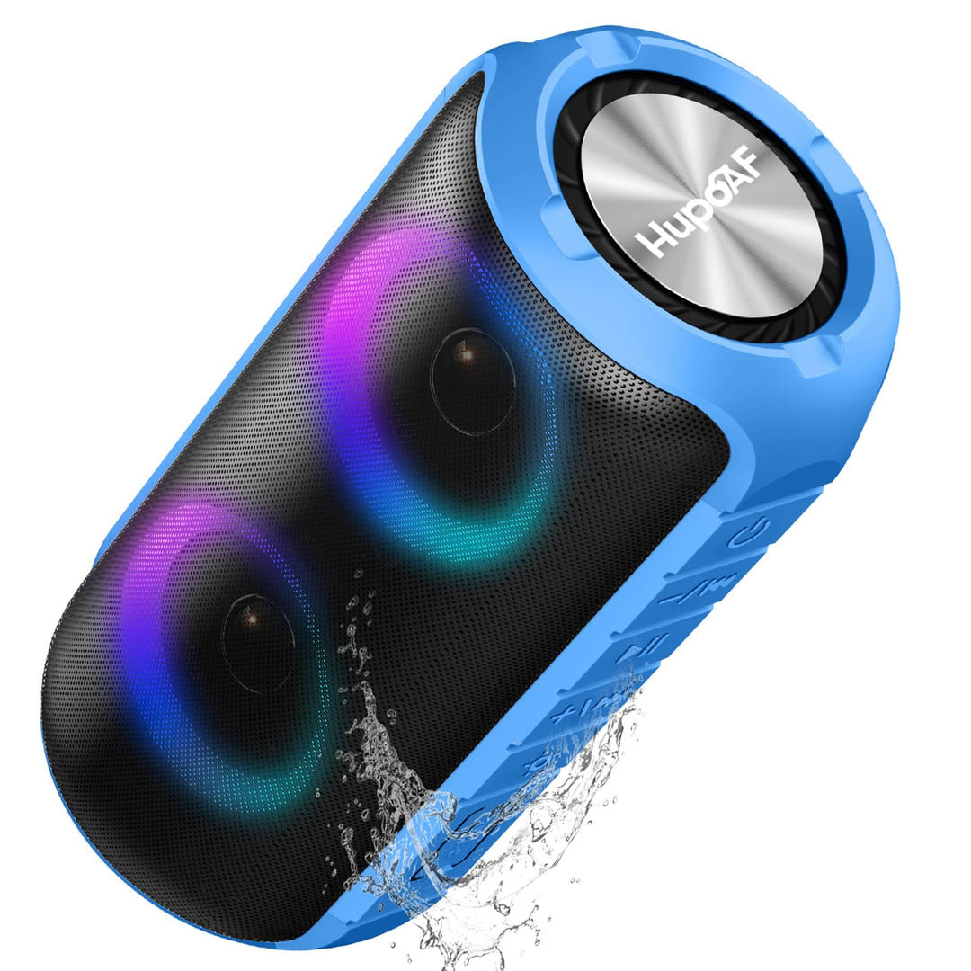Tragbarer Bluetooth Lautsprecher mit Licht,Bluetooth 5.3 Musikbox,Bass Boost Box mit IPX7 Wasserschu