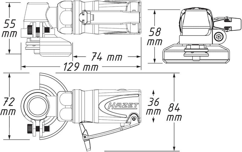 Hazet 9033M-7 Mini-Winkelschleifer, farbe, size