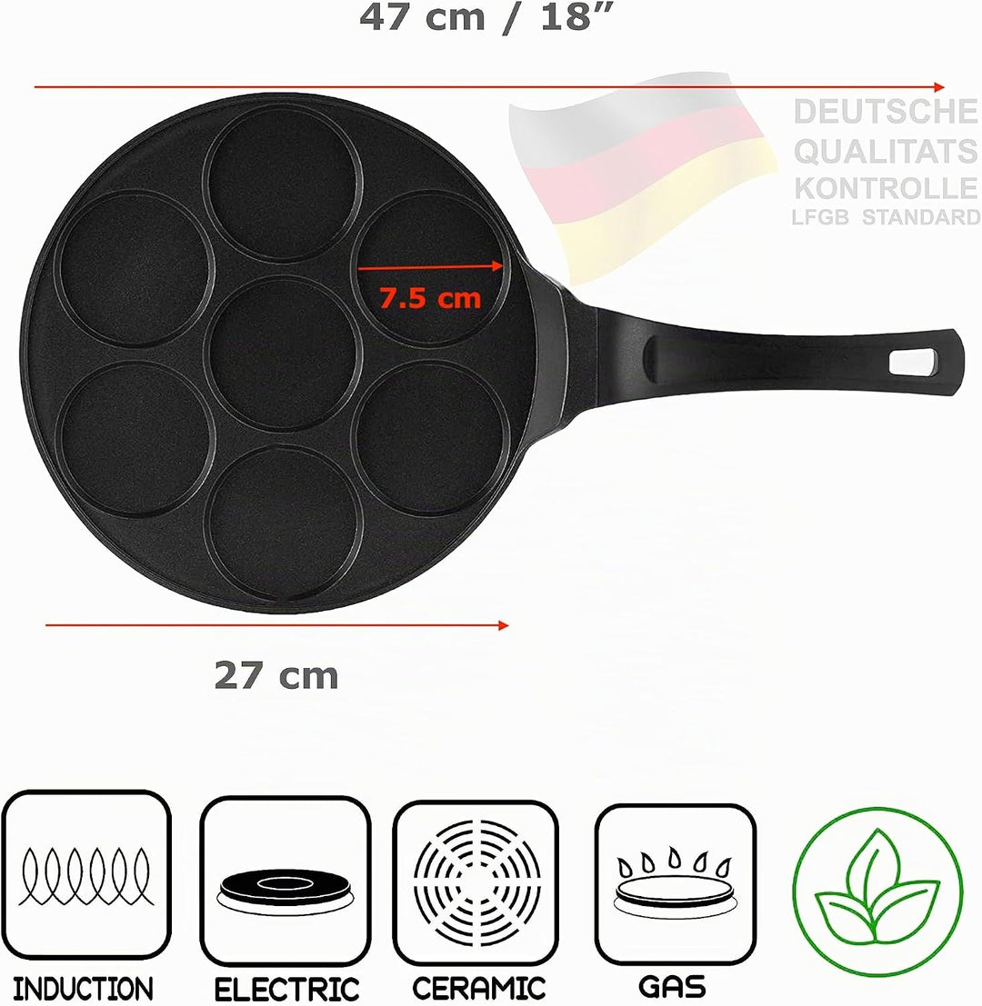 INTIGNIS Pancake Pfanne Spiegeleipfanne - Ø27cm mit Greblon Ceramics -Beschichtung | Induktion Ceran