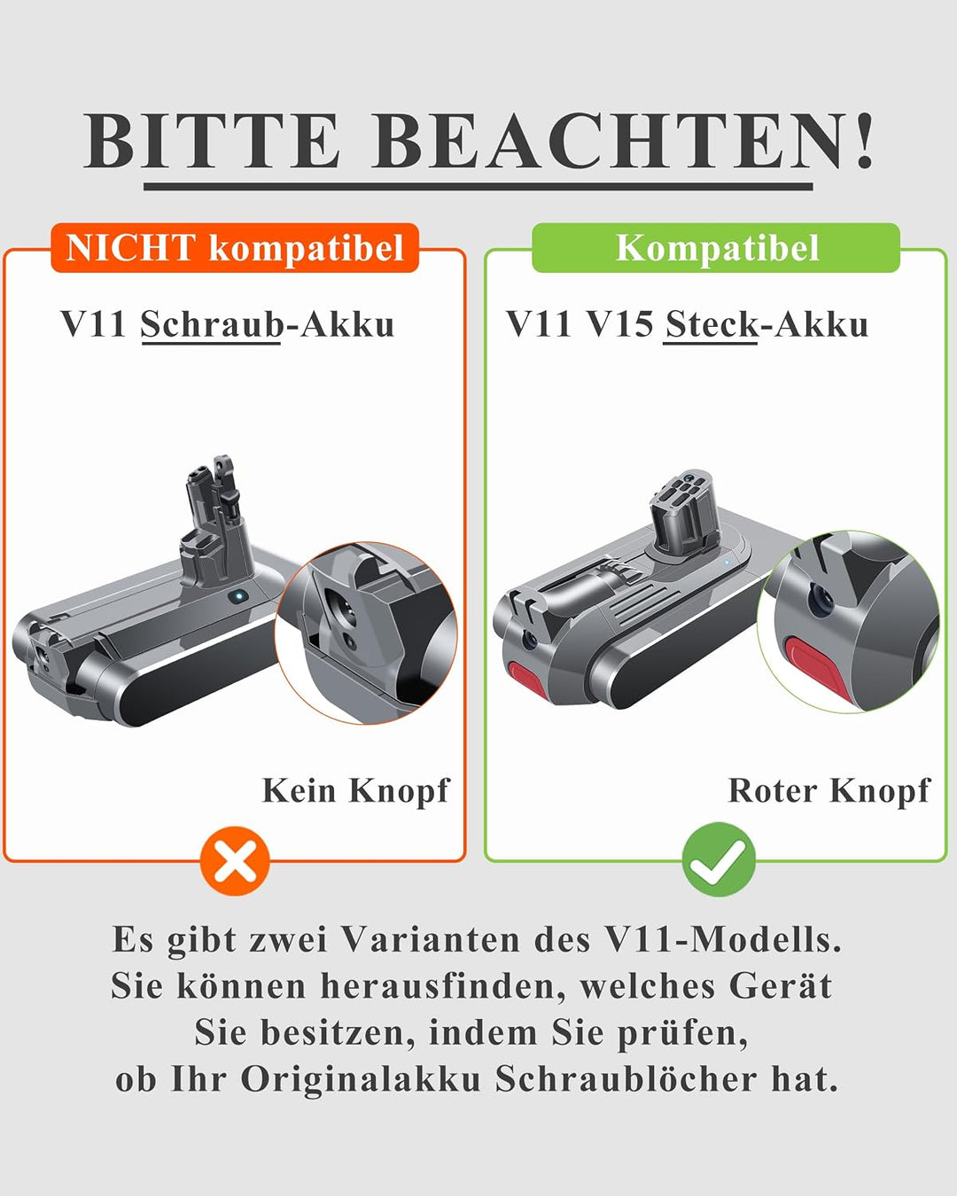 DTK Premium Ersatzakku für Dyson V11 &amp; V15, passend zu SV15, SV16, SV22, SV28, SV29, SV47. Kompatibe