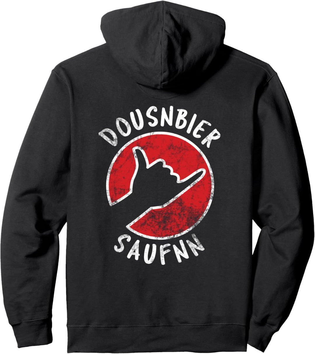 DOUSNBIER SAUFNN Grunge Party Spruch Dosenbier Saufen Pullover Hoodie