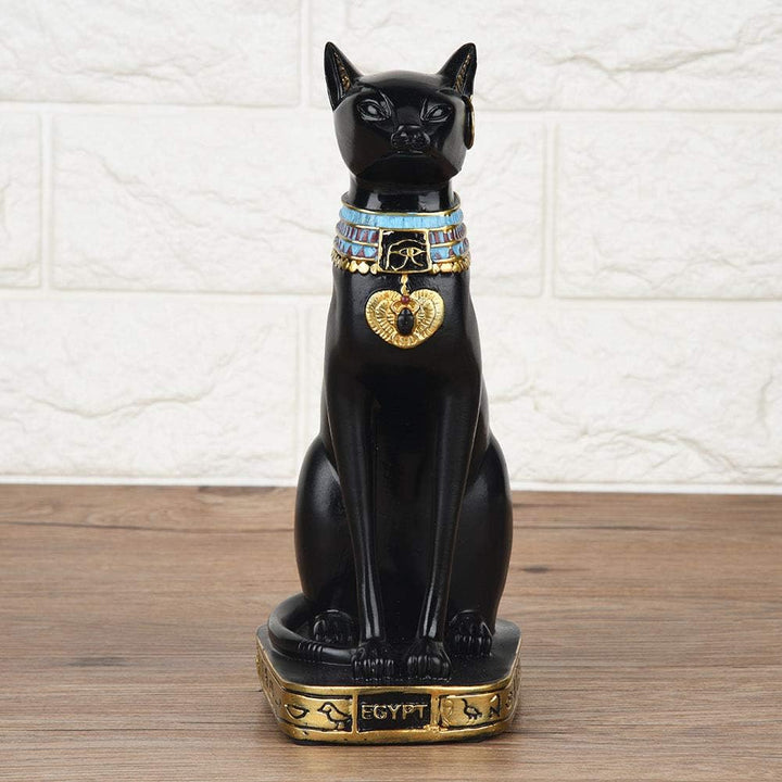 Tomotato Ägyptische Katze Statue, Harz Katze Figur Handgefertigte Katzenskulptur Dekoration Zimmer H
