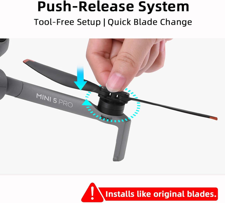 Propeller für DJI Mini 5 Pro, Schnellverschluss geräuscharme Blätter, leichte langlebige Kunststoffp