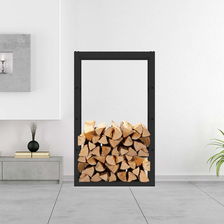 Kaminholzregal aussen und innen, bis 150 kg Traglast, 100 x 25 x 60 cm, Brennholzständer aus pulverb