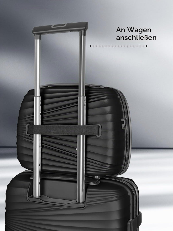 Pactastic Hartschalen Handgepäck Kosmetik-Koffer | Stabiles Beauty-Case mit Aufsteckfunktion | 34 x