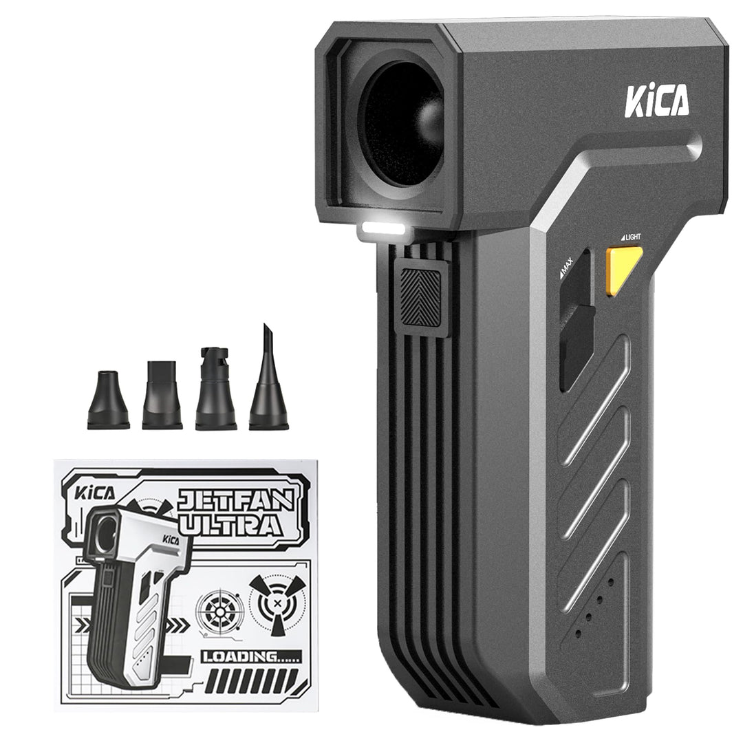 Kica JetFan Ultra Elektrisches Staubgebläse & Druckluftspray – 130000 U/min, 48 m/s Windgeschwindigk
