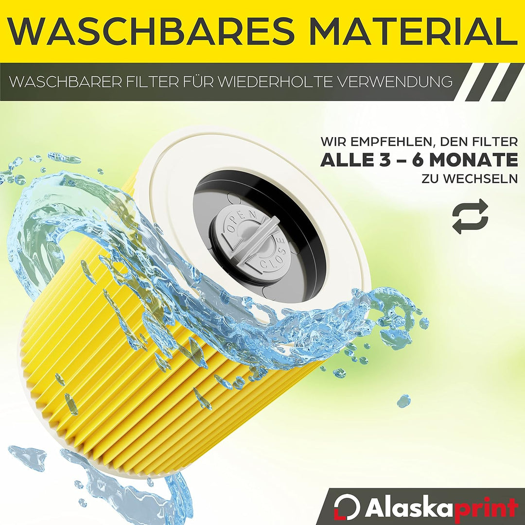 3x Filter für Kärcher Staubsauger, kompatibel mit Kärcher WD3 Filter, Premium WD2 WD 3 WD1 MV3 MV2 N