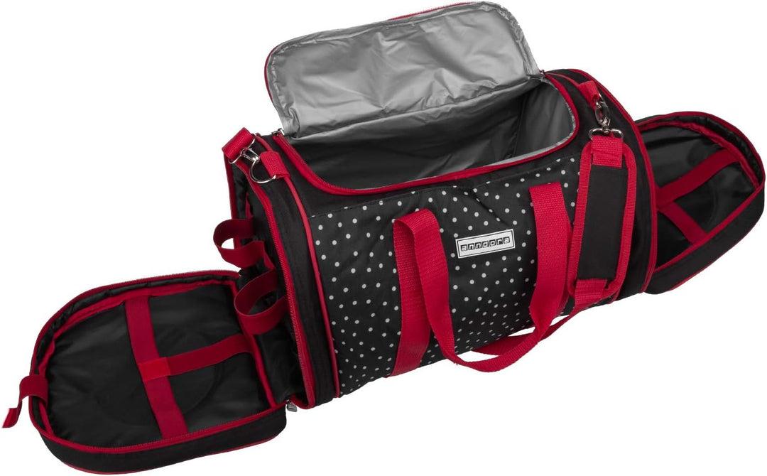 anndora Picknick Kühltasche + Decke + Zubehör schwarz weiss gepunktet 3337: Schwarz Weiss Gepunktet,