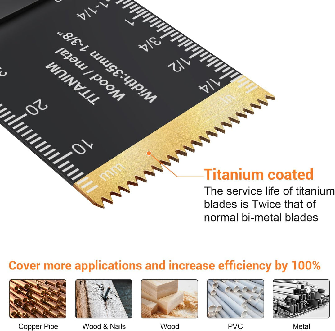 PECHAM 23tlg Multitool Sägeblätter Carbide Hartmetall,Titan-Oszillierende Sägeblätter,Gemischte Kit