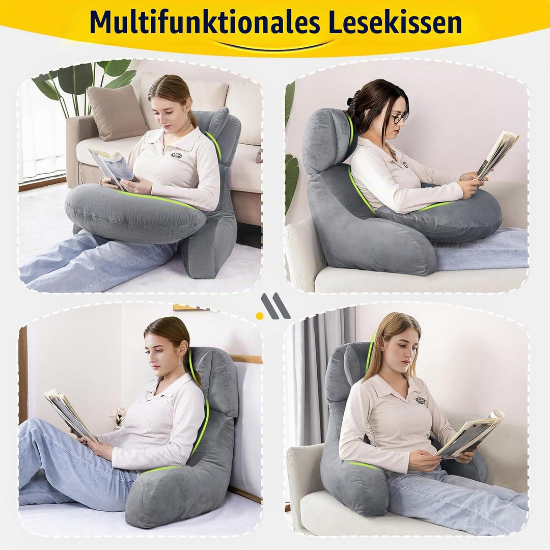 AS AWESLING Lesekissen &amp; Gaming-Kissen mit Rückenstütze - Nacken- und Lendenkissen für Bett, Sofa, B