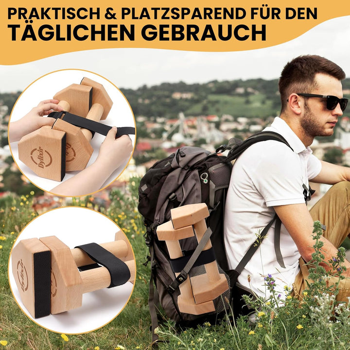Liegestützgriffe 2 Push Up Bars Holz Parallettes gelenkschonende Liegestützgriffe Calisthenics Equip