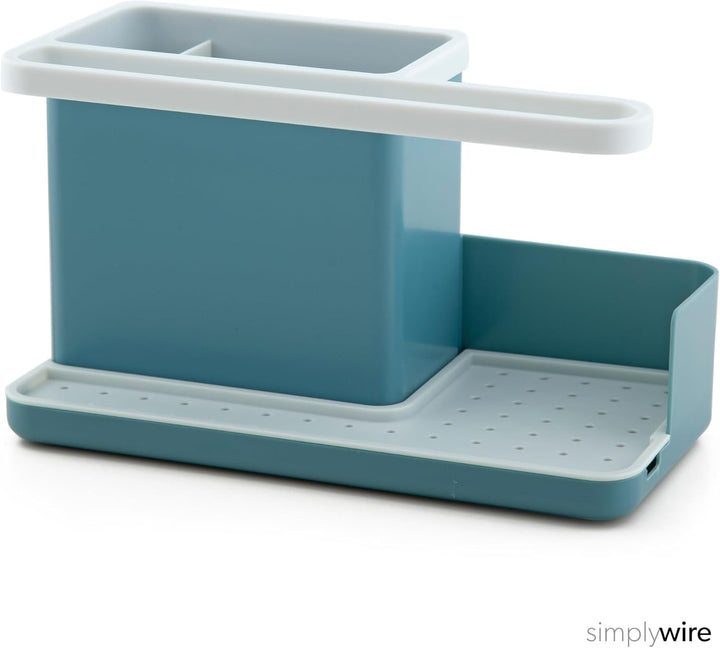 simplywire – Spülbecken-Caddy – Spülbecken-Organizer – Abnehmbare Auffangschale – Rutschfest – Blaug
