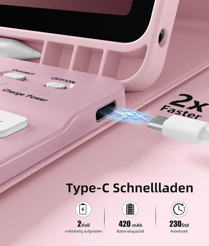 Vobafe Hülle mit Tastatur für Samsung Galaxy Tab A11+ Plus 11 Zoll 2025 / Tab A9+ Plus 2023, 7 Farbe