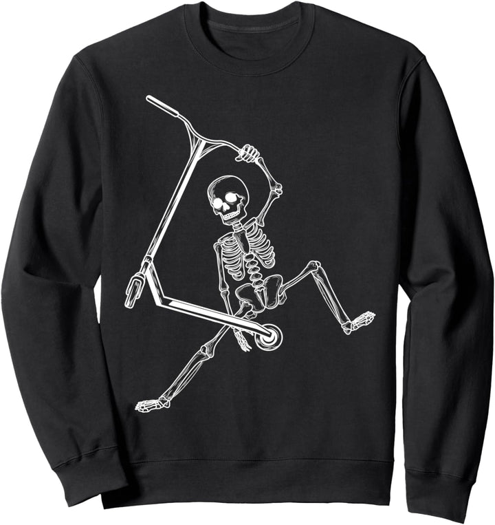 Scooter Roller Stunt Skelett Tretroller Jungen Kinder Sweatshirt