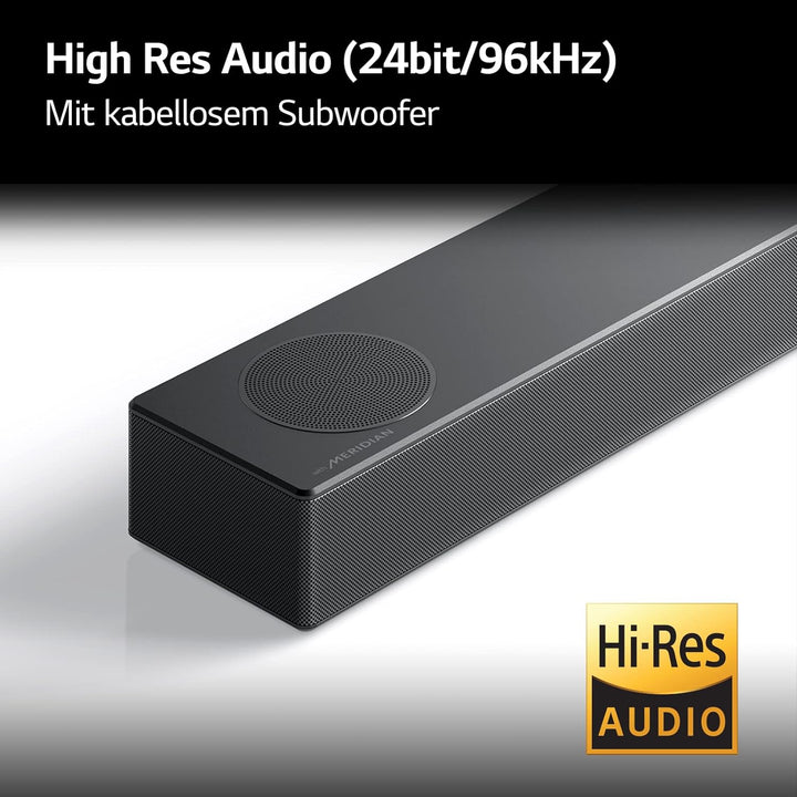 LG DS75Q 3.1.2 Soundbar (380W) mit kabellosem Subwoofer & MERIDIAN-Technologie (Dolby Atmos, HDMI, B