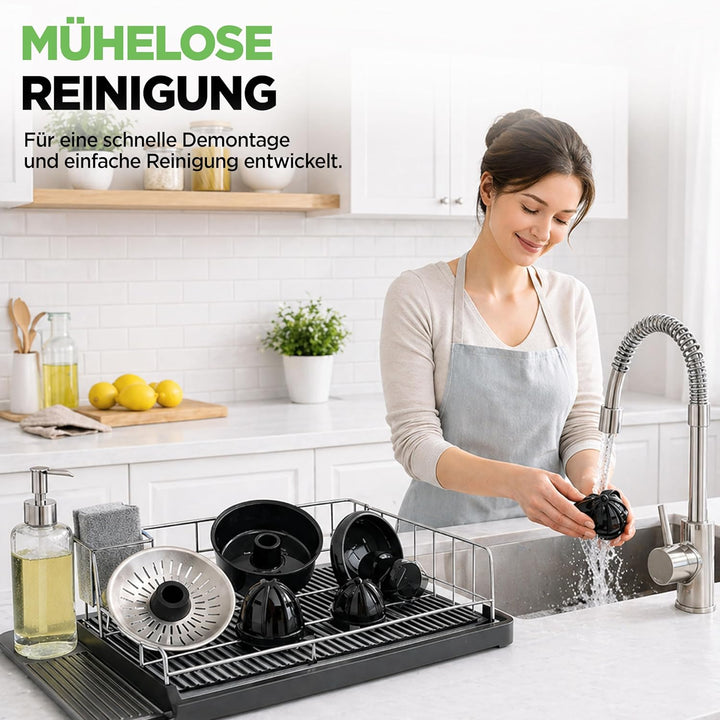NutriChef Elektrische Zitruspresse, 160 W Orangenpresse aus Edelstahl mit Hebelarm – Leistungsstarke