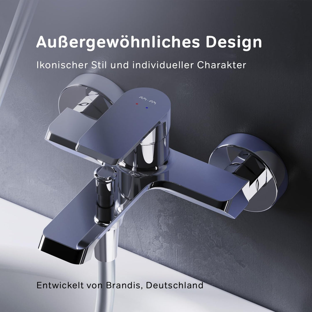 Badewannenarmatur mit Auslauf, Mischbatterie Badewanne, Brausebatterie Wanne, Einhand-Wannenbatterie