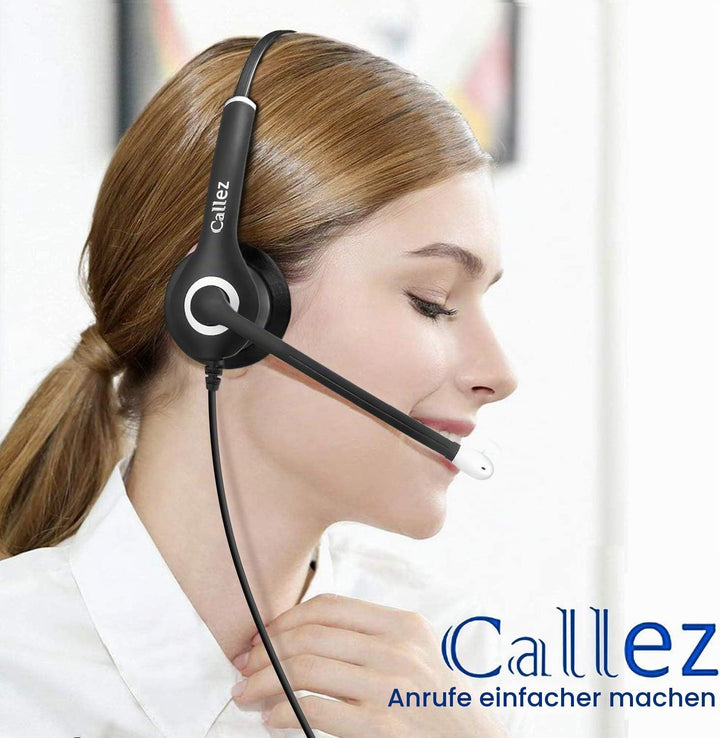 Headset Handy mit 3,5mm Klinke Mikrofon Noise Cancelling, PC Kopfhörer für iPhone Samsung Laptop Sky
