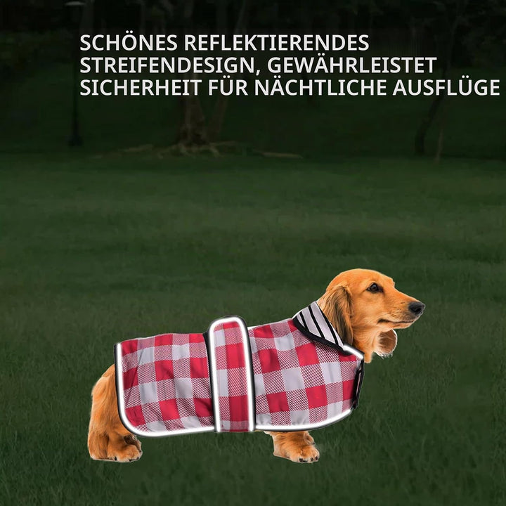 Geyecete Hunde Regenmantel,Einstellbar Wasserdicht Hundejacke für Dackel,Regenmantel mit reflektiere