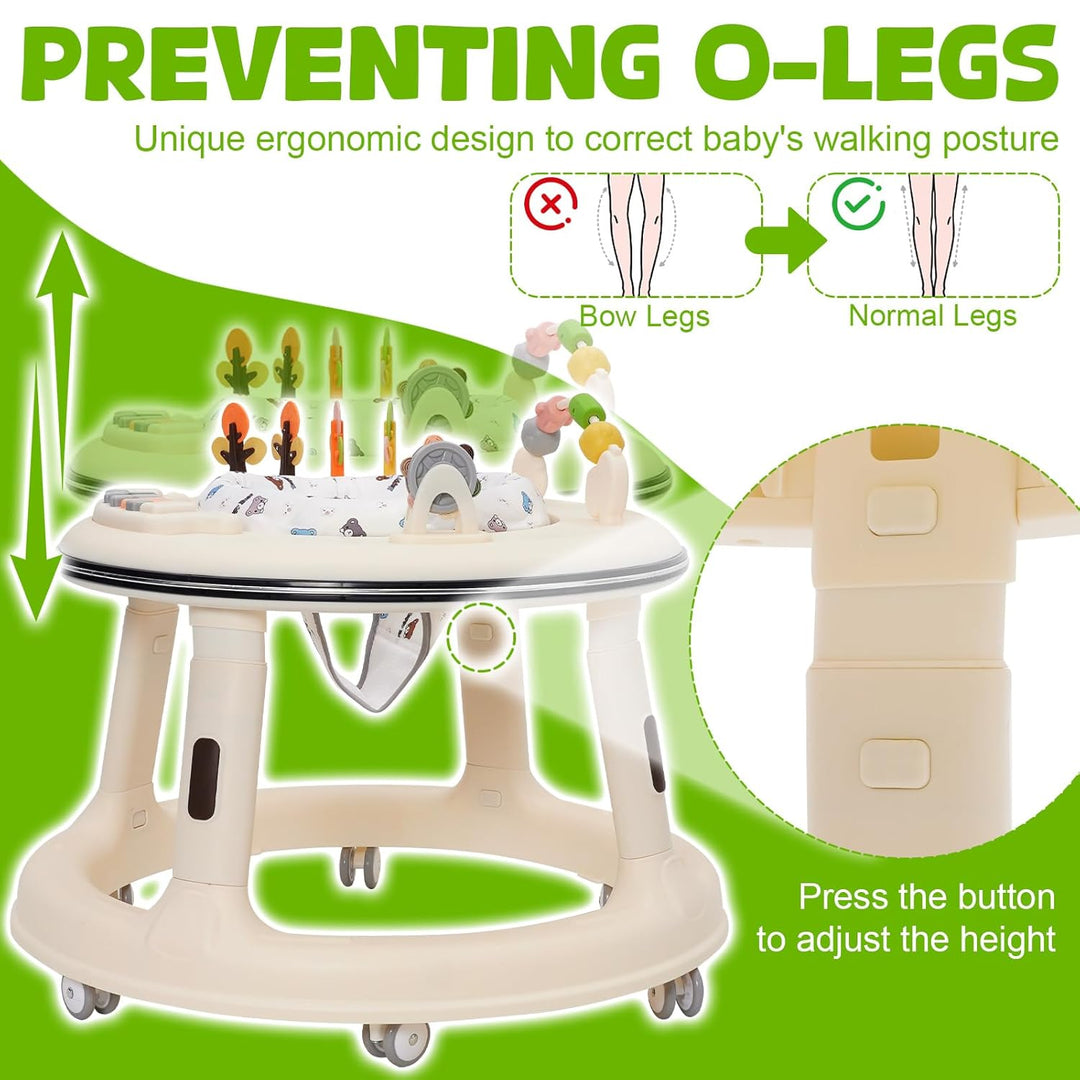 Lauflernhilfe, Baby Walker Höhenverstellbar mit 360° Drehbares Sitzkissen,Überrollsicherer Lauflernw