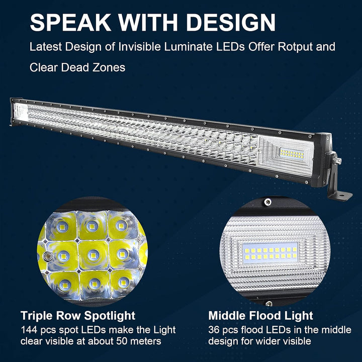 AUXTINGS LED Zusatzscheinwerfer Scheinwerfer mit 3 Reihen 106 cm 540W LED Nebelscheinwerfer + 10cm l