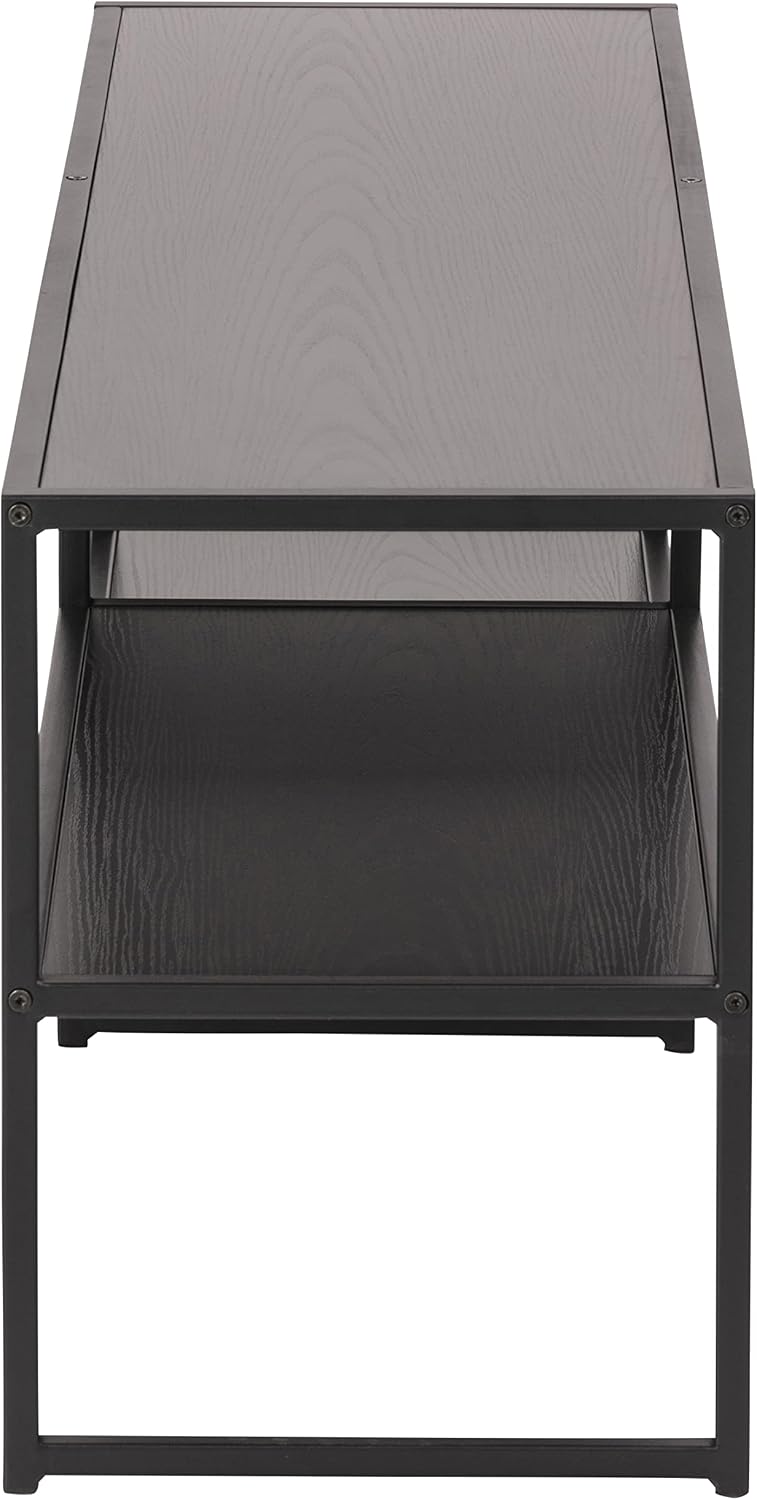 AC Design Furniture Jörn Asymmetrisches TV-Tisch mit 3 Ablagen, H: 46 x B: 120 x T: 33 cm, Schwarz E