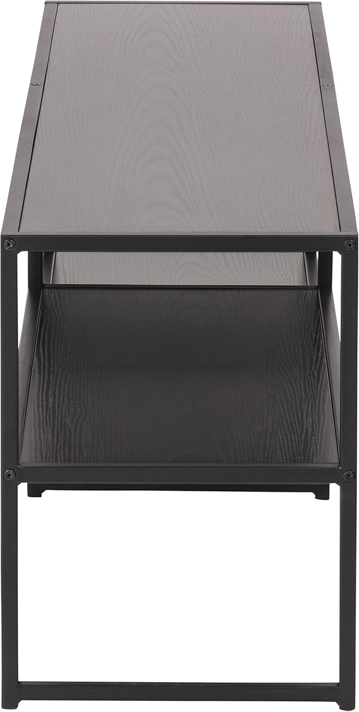 AC Design Furniture Jörn Asymmetrisches TV-Tisch mit 3 Ablagen, H: 46 x B: 120 x T: 33 cm, Schwarz E