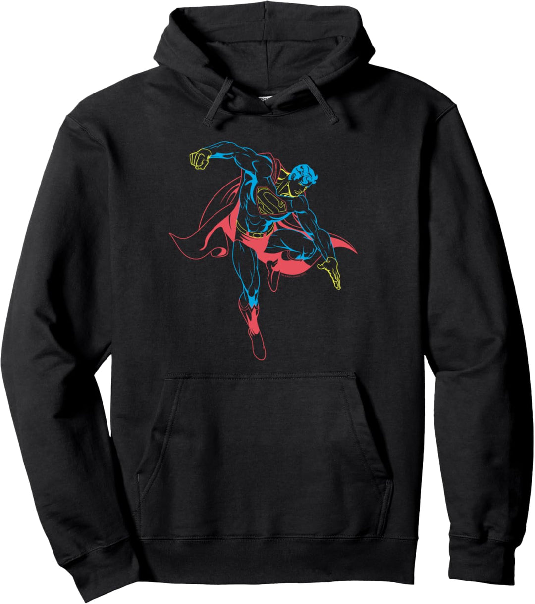 Superman Neon Superman Pullover Hoodie