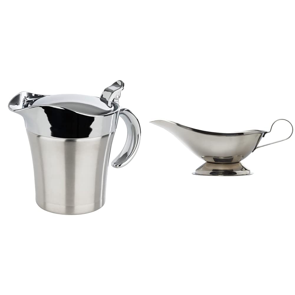 APS 40207 Doppelwandig isolierte Sauciere mit Klappdeckel, 19 x 12,5 x 13 cm, 0,4 ltr &amp; IBILI Saucie